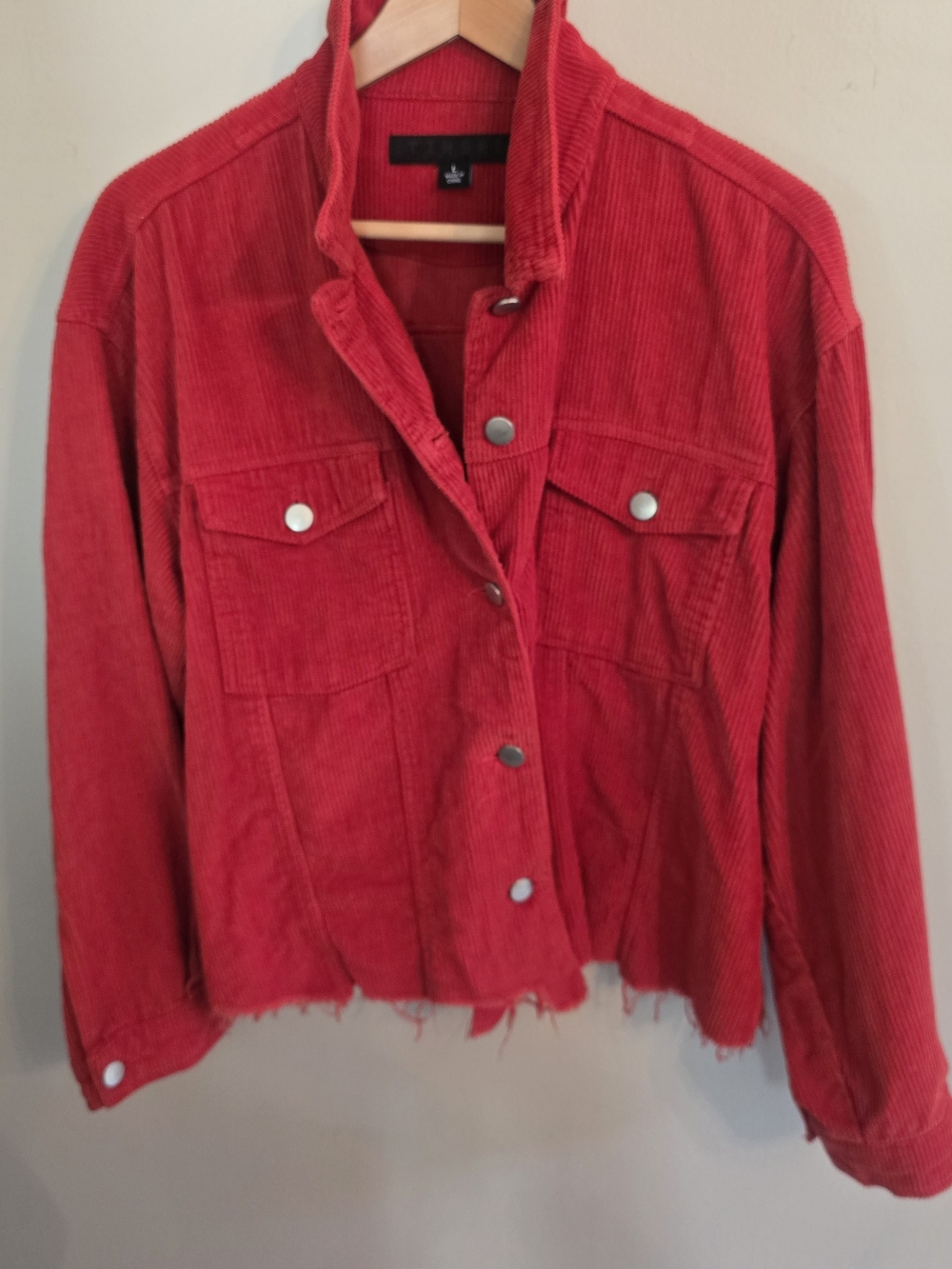 Tinsel Red Corduroy Button-Up Jacket